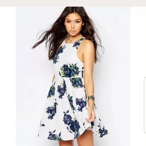 Free People white dress blue flowers